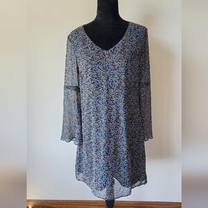 Cabi Poise Shift Floral Dress Bell Sleeve Women's Size S.